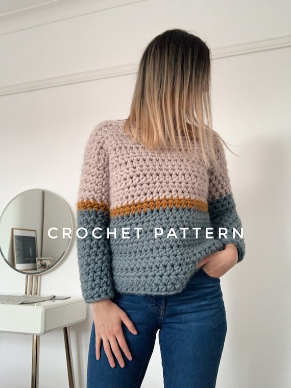 CROCHET PATTERN / Chunky Wool Crochet Sweater / the Stria Jumper / Sizes  Xs-l / Modern Crochet Jumper / Fast Beginner Crochet Project -  Canada