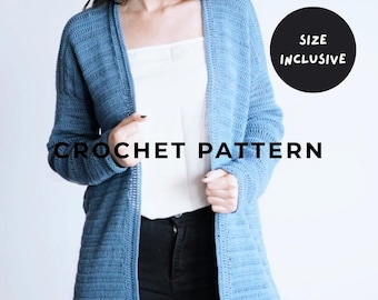 Easy Crochet Cardigan Pattern: Beginner-Friendly, Size Inclusive (PDF Pattern)