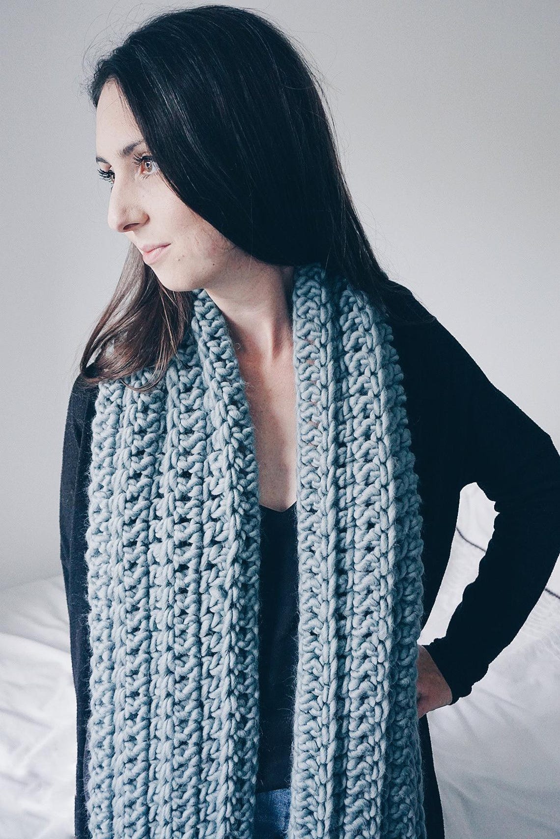 Chunky Wool Scarf Crochet Pattern: Beginner Friendly (PDF Pattern) - Etsy