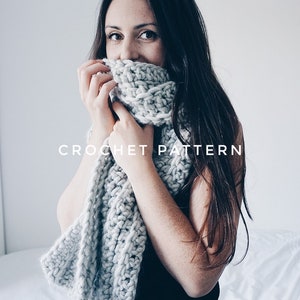 CROCHET PATTERN chunky crochet scarf / the ibsen scarf / stylish crochet scarf pattern for beginners / easy crochet pattern for making gifts