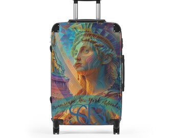 Statue of Liberty Collage Suitcase | New York Travel Luggage
