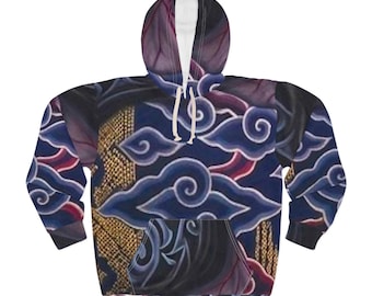 Cloud Wave Hoodie — Japanese Tattoo Style All-Over Print