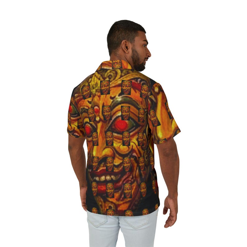 Tiki Mask Pattern Hawaiian Shirt | Camp Shirt