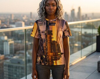 London Skyline at Sunset T-Shirt | Thames River All-Over Print