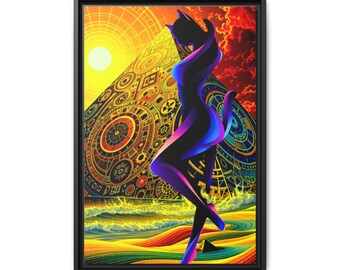 Psykedelisk geometrisk spiralmatt canvas