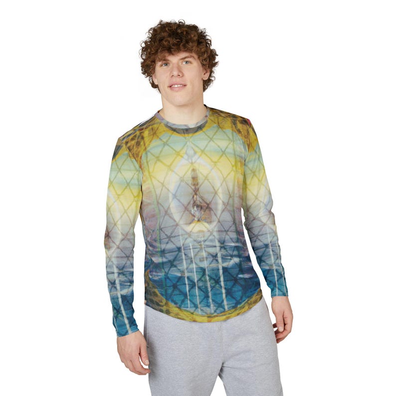 Mystic Sunrise Geometric Wave Long Sleeve Shirt