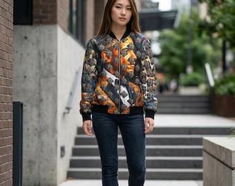 Abstract Portrait Bomber Jacket | Geometric Mosaic Portrait AOP