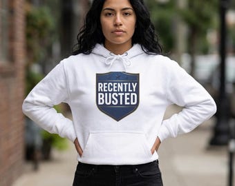 Recently Busted Shield Hoodie | Police Badge Style Pullover