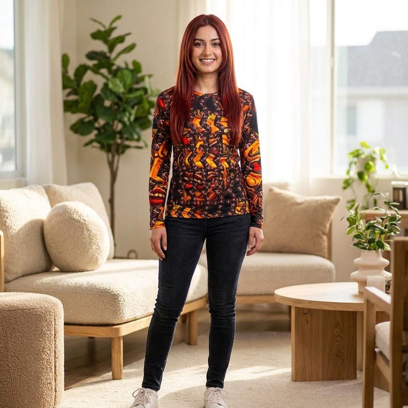 Golden Demon Mask Long Sleeve Shirt | All-Over Print