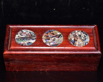 Rosewood inlaid jade square pull-out box,jewelry box,bracelet box,Chinese collection,handcrafted,exquisite and unique,can be used