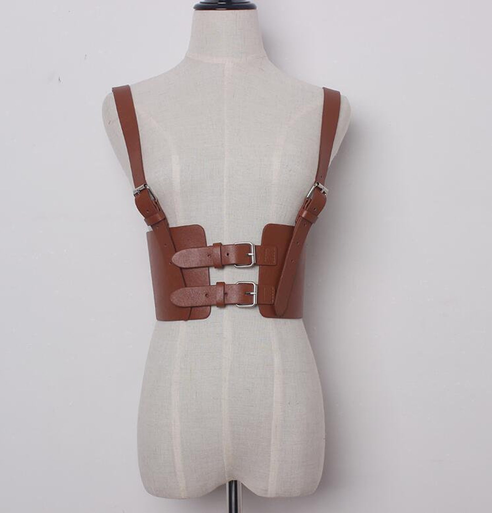 Women Leather Harness Genuine Leather Harness Corset Etsy