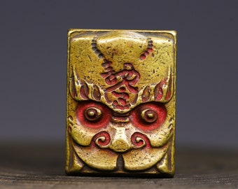 Chinese antique pure copper lion seal,unique and precious,worth collecting and using