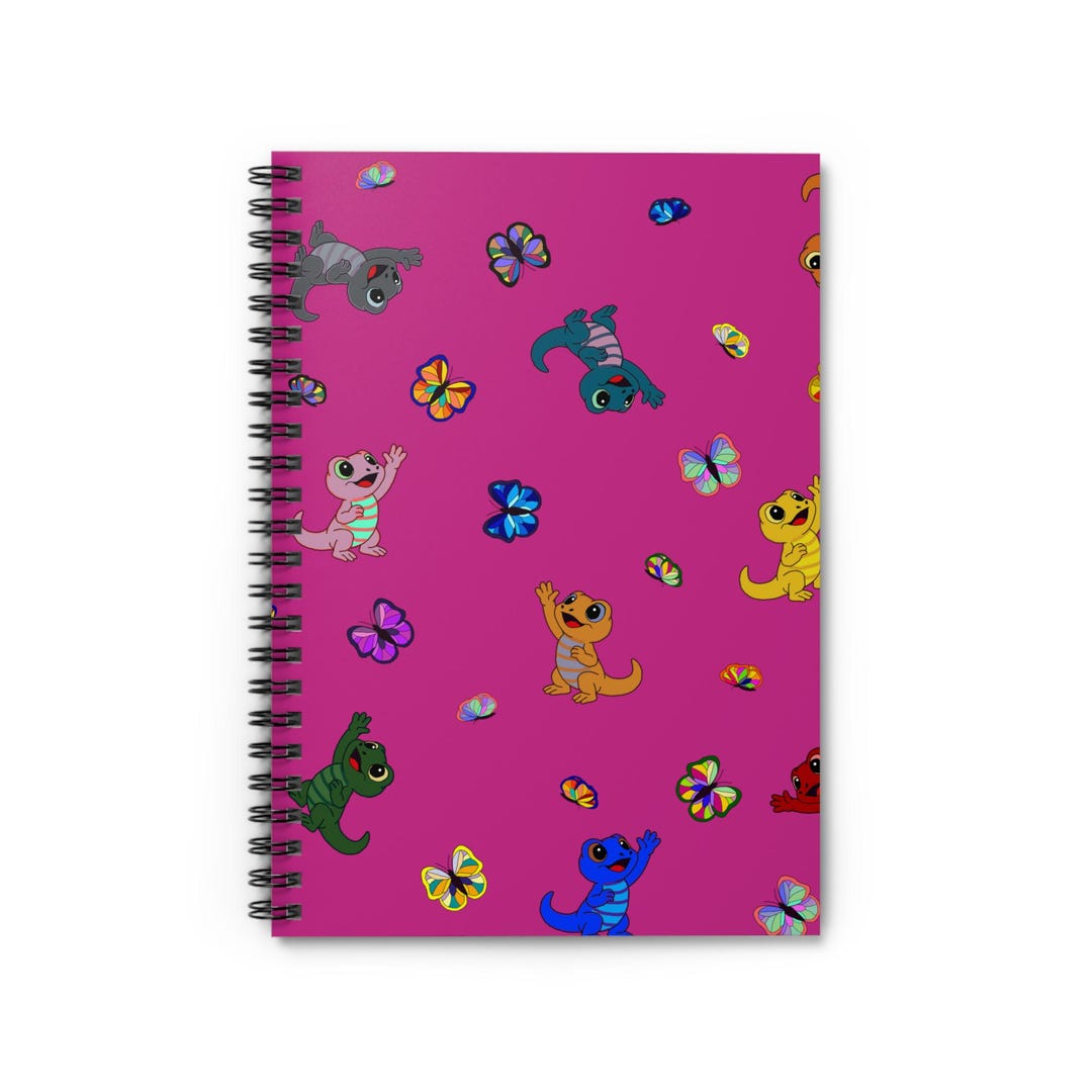 Notebook Lizard Colorful Playful Lizards & Butterflies Kids Nursery Print Journal Diary ...