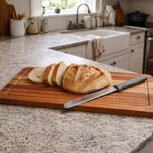 Large Walnut Cherry Mahogany Cutting Board – Handmade Kitchen Prep Surface