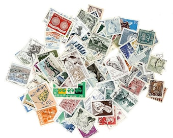70 Suède, pour la plupart différents timbres sur papier oblitérés