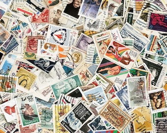 USA 1000 mixed stamps used cancelled off paper old and new, large and small