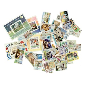 Lot of 75 different Liberia Stamps Off Paper Most Cancelled