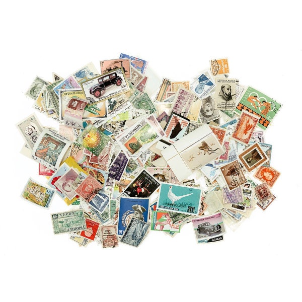 Lot of 250 mostly different World Foreign Stamps off paper most cancelled, old, new, large, small