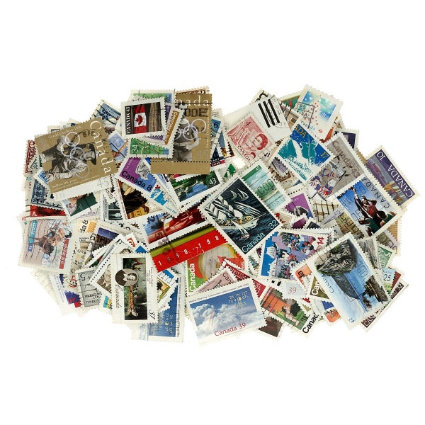 200 mostly different Canada stamps most cancelled off paper