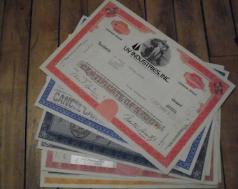 10 diff. United States old paper stocks & bonds certificates used and unused