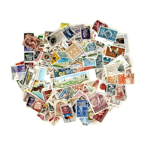 Lot of 500 mostly different world foreign stamps off paper most cancelled old, new, large and small