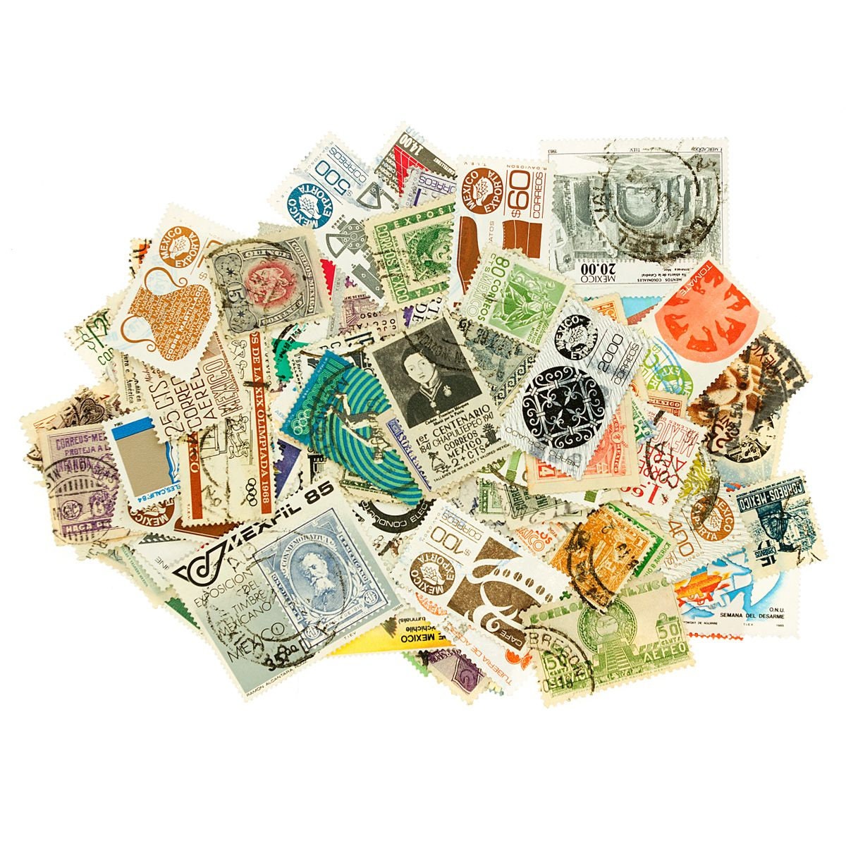 50 Most Different Mexico Stamps - Etsy