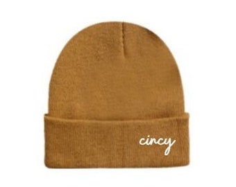 Brown Cincinnati Beanie, Trendy Cincy Beanie, Cincinnati Beanie, Tan Cincy Beanie, Cincy Bengals Hat, Cincinnati Cute Hat, Cute Bengals Hat