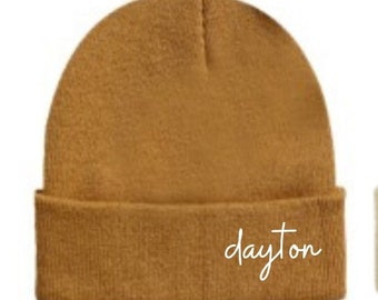 Brown Dayton Beanie, Neutral Dayton Beanie, Dayton Ohio Hat, UD Beanie, Dayton hat, Dayton Ohio