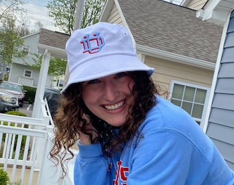 University of Dayton Bucket Hat, Dayton Flyers Bucket Hat, White UD Bucket Hat, Red & Blue Dayton Hat, Chapel Blue Bucket Hat