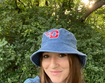 University of Dayton Bucket Hat, Dayton Flyers Bucket Hat, Dayton Basketball Bucket Hat, Navy Dayton Bucket Hat