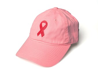 Pink Ribbon Pocket Hat Breast Cancer 