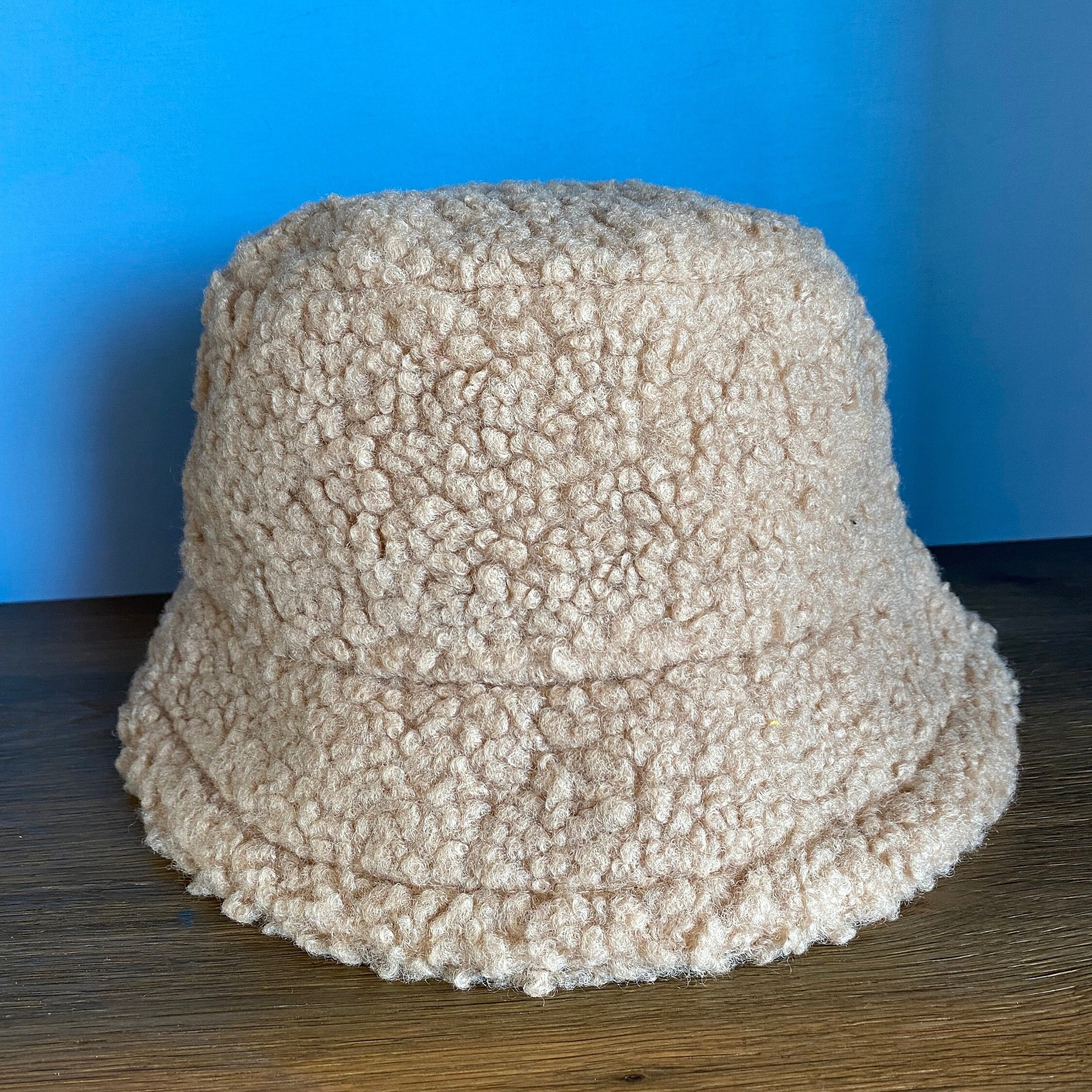 Tan Teddy Bucket Hat Fashion Inspiration Winter Trends Cozy - Etsy