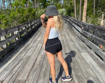 Distressed Black Bucket Hat, Plain Black Bucket Hat, Bucket Hat for Men, Summer Denim Hat, Denim Fashion