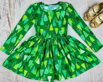 Baby girl Christmas dress Toddler Christmas gifts Girls holiday dress Winter Baby girl clothes Green Christmas outfit Twirl church dress