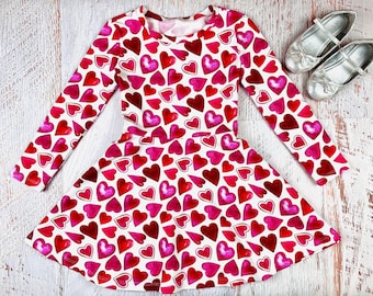 Valentines Day Dress Girls Heart Dress Toddler Valentines Party