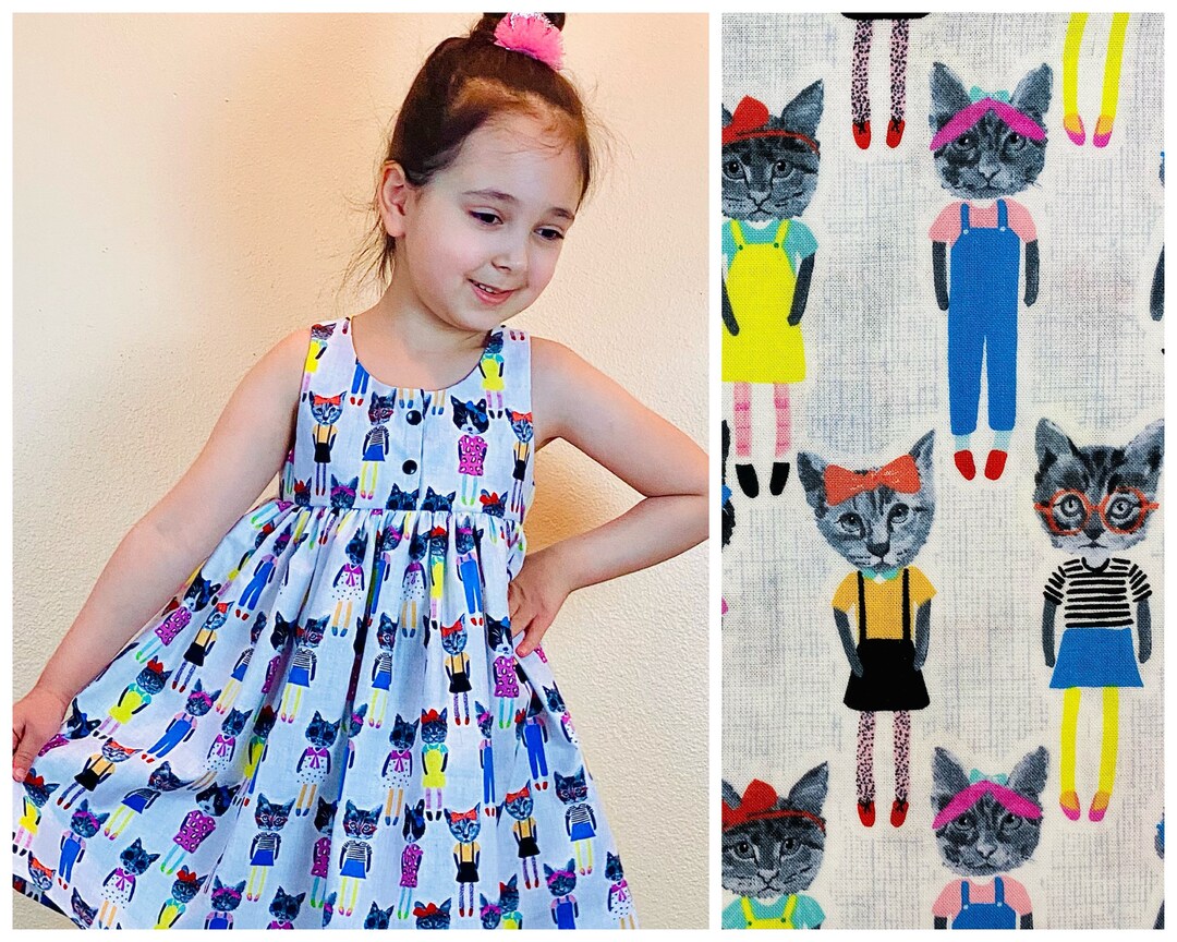 Girls Cat Dress Toddler Kitten Dress Birthday Outfit Cat Gifts Etsy