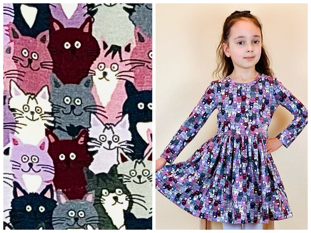 Girls Cat Dress Toddler Kitten Dress Cat Birthday Outfit Cat Gifts Baby
