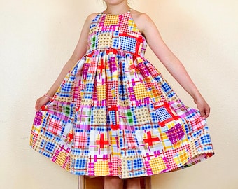 Patchwork Summer Dress: Girls' Vintage Hippy Sundress