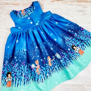 Girls birthday dress Firefly dress toddler Fairytale summer outfit Garden baby girl clothes Baby shower gift Sleeveless twirl sundress