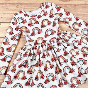 Girls summer dress Pride baby dress Floral dress toddler Pride rainbow birthday outfit Garden baby shower Picnic pastel boho twirl dress