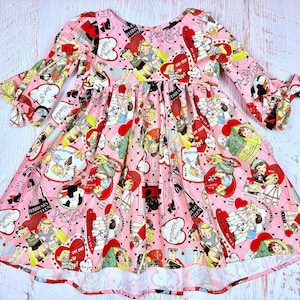 Valentines day dress Girl heart dress Toddler Valentines party dress Pink twirl baby girl clothes Valentines day outfit Valentines gift kids