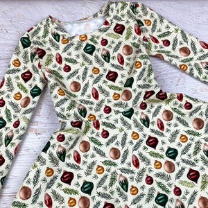 Baby girl Christmas dress Toddler Christmas gifts Girls holiday dress Winter Baby girl clothes Ornaments Christmas outfit Twirl church dress