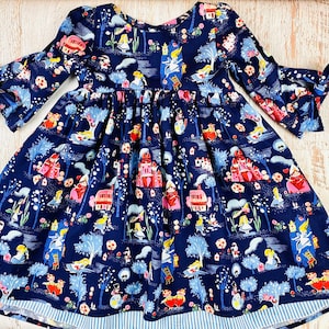 Girls birthday dress Toddler Alice in Wonderland dress Fairytale outfit Magic baby shower Storybook baby girl clothes Tea party kids dress