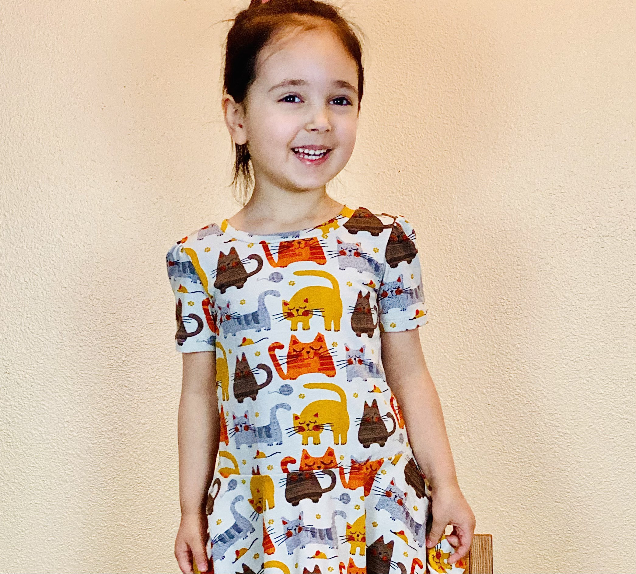 Girls cat dress Girls spring dress Girls summer dress Toddler Etsy