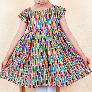 Girls summer dress Toddler pencil dress Art baby girl clothes Last day of school dress Art supplies artist outfit art class cotton sundress