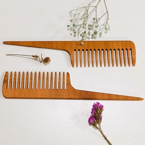 Wooden comb. Handmade wooden comb. Wooden combing hair comb. Barber & Hairdresser
