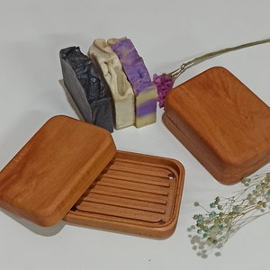 Wooden soap dish box, Beech tree, travel wood soap dish box, solid wooden soap box, wooden gift box, customizable gift,Organic, Travel Box