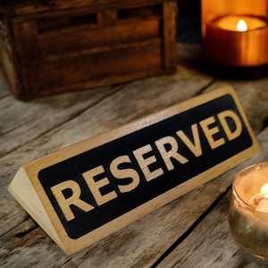 Houten reserveringsbord, 5-delig, lasergegraveerd bord, gepersonaliseerd, restaurantbord gereserveerd, cafébord, hotelbord gereserveerd, tafelnummer
