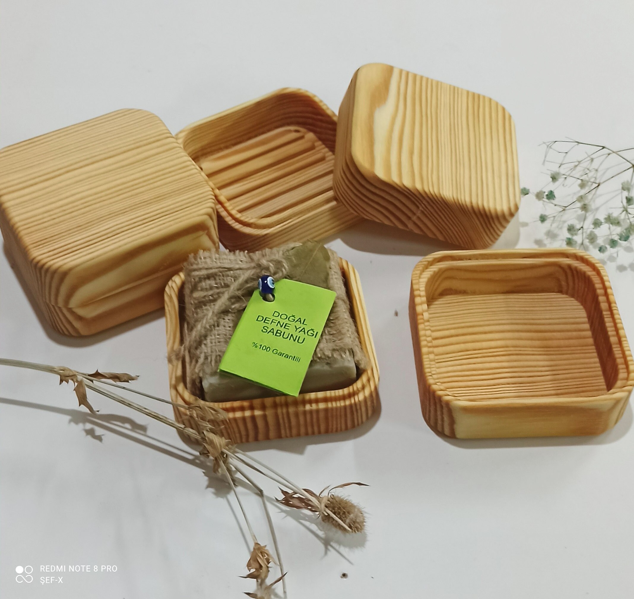 Wooden Soap Dish Box, Beech and Pine Tree, Travel Wood Soap Dish Box