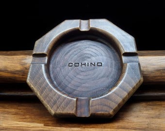 Posacenere per sigari in legno di faggio fatto a mano, regalo personalizzato per fumatori